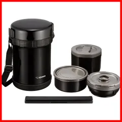 【セール中】象印マホービン(ZOJIRUSHI) 保温弁当箱 ステンレス ランチジャー 茶碗 約3杯分 約 1.2合 電子レンジ 対応 ブラック SL-GH18-BA