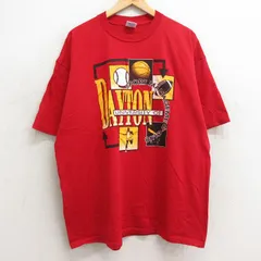 XL/古着 ジャージーズ 半袖 ビンテージ Tシャツ メンズ 90s デイトン バスケットボール マラソン 大きいサイズ コットン クルーネック 赤 