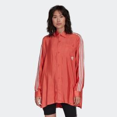 アディダスオリジナルス adidas Originals ボタンアップサテンシャツ シャツ ブラウス レディース FM2634 WOMEN SATIN BUTTON－UP SHIR TRACE SCARLET