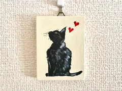 猫　ミニキャンバス　アクリル画