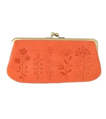 新品 [ZUCCHERO] 財布 レディース 長財布 本革 薄型 がま口 日本製 薄い やわらかい 大容量 ズッケロ 公式 人気 ブランド レザー 花柄 母の日 ギフト プレゼント 55432 (オレンジ) 【動画あり】
