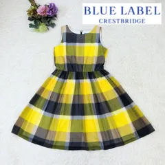 BLUE LABEL CRESTBRIDGE  ブルーレーベルクレストブリッジ　CBチェック　ノースリーブワンピース　サイズ36　イエロー系　三陽商会