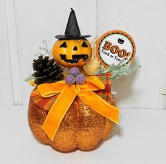 ハロウィン　アレンジパンプキン　6269　造花アレンジ