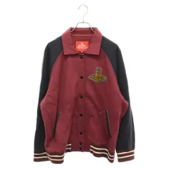 Vivienne Westwood (ヴィヴィアンウエストウッド) RED RABEL オーブワッペンロゴ 切替スタジャン ブルゾン レッド/ネイビーのサムネイル