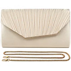 [TIGLOSS] [ウェディングプランナー監修] ティグロス パーティーバッグ 結婚式 バッグ 大きめ 3way 上品 フォーマル カバン クラッチバッグ(シャンパンゴールド) [シャンパンゴールド]