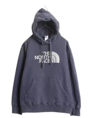 【お得なクーポン配布中!】 ノースフェイス ロゴ 刺繍 スウェット フード パーカー メンズ L The North Face アウトドア プルオーバー 裏起毛 トレーナー フェルト 紺