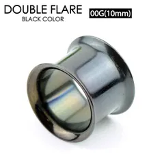 1個　00G (10mm) ブラック　サージカルステンレス316L ボディピアス アイレット トンネル ロブ ホールトゥピアス　CBR サーキュラーバーベル　キャプティブ　ビーズリング　00ゲージ(10ミリ)