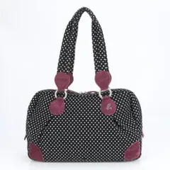 美品 アニエスベー ヴォヤージュ 水玉 ドット レザー トート バッグ 肩掛け ショルダー ハンド シルバー 金具 レディース RCE CI6-3【中古】