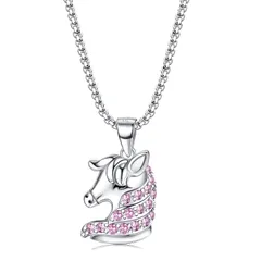 【新着商品】銀色 ジュエリー ペンダント ステンレス シルバー925 チェーン アクセサリー 金属アレルギー対応 可愛い 誕生日 レディース プレゼント ネックレス 女性 幸運の馬 馬好き [JeryWe]