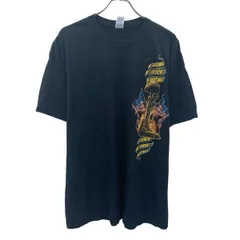 GILDAN 半袖 プリントTシャツ 2XL ブラック ギルダン プルオーバー ビッグサイズ バックプリント アニマル 古着卸 アメリカ仕入 a705-5309