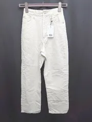 ◇ ◎●未使用●Θ moment+ モーメントプラス タグ付き　ツイル ストレート　パンツ サイズS アイボリー レディース P  【1410160003718】