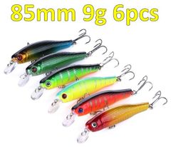 【シンキング ミノー ラトル 入り 6個セット❗ 85mm 9g】