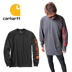 カーハート CARHARTT トップス 長袖Tシャツ ロンT K231 チャコールグレー ロングスリーブ 袖ロゴ プリントロゴ ユニセックス コットン carhartt LONG SLEEVE GRAPHIC LOGO T-SHIRT 新品 正規品 未使用品