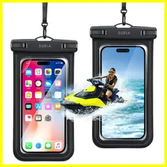 【数量限定】【新設計・２枚セット】 スマホ 防水ケース IPX8 完全防水 防水スマホケース 首かけ 両用 指紋認証/顔認証対応 タッチ可能 ストラップ付き iPhone/Android各種スマホ対応 携帯防水ケース 気密性 水中撮影 通話 高透過率 お風呂