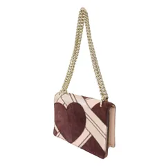 Kate spade ケイトスペード バッグ ピンク系 サイズ:FREE / ハート パッチワーク チェーン ショルダーバッグ / 2WAY 肩掛け クロスボディ スエード レザー コンビ / ブランド カバン【レディース】【中古】