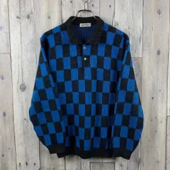 MARLOND 90s ヴィンテージ 襟付き チェック ニット セーター L