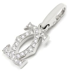カルティエ　パヴェ・ダイヤモンド　Cドゥ　ホワイトゴールド　チャーム　k18 C DE CARTIER カルティエ K18ホワイトゴールド 真珠 レディース