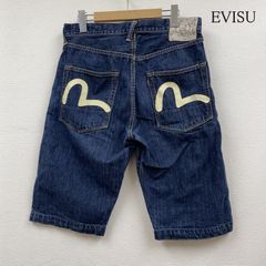 EVISU エヴィス パンツ ショートパンツ エビス LOT 7001 ホワイトカモメ ペイント ハーフ ショート デニム