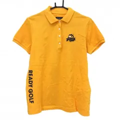 【超美品】パーリーゲイツ 半袖ポロシャツ オレンジ×ネイビー 襟裏ロゴ コットン100％ レディース 2(L) ゴルフウェア PEARLY GATES