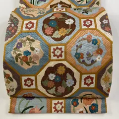 O0708 美品 逸品 希少 引き箔 絽刺し 刺繍 正絹 袋帯 【公式通販】