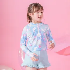 【マリン猫・ブルー】ラッシュガード+フリルパンツセット TAK キッズ キャサリンコテージ