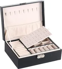 Teddys ジュエリーボックス 小物入れ ジュエリー収納ケース アクセサリーボックス 携帯用 持ち運び 宝石箱 女性( ブラック)