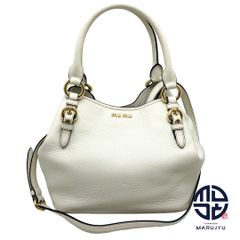 MIUMIU miumiu ミュウミュウ 白系 ホワイト TALCO 2wayハンドバッグ 5BE886 ショルダーバッグ カバン 鞄 ブランド