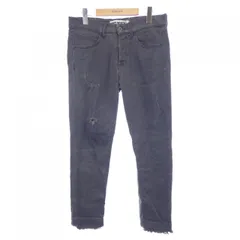 希少 OFF-WHITE オフホワイト ヴァージル期 クラッシュ加工 デニム Off-White（デニム/ジーンズ ・ ブルー・ネイビー/青色系）の