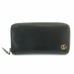 グッチ GUCCI GGマーモント 長財布 ロングウォレット ラウンドファスナー ダブルG ロゴ レザー 黒 ブラック 428736 534563 /BB ■MT ■OH ■GY18