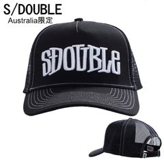【新品】エスダブル キャップ S/Double AU限定 Mid Block Curved Peak Trucker Black ブラック ロゴ ストリート メンズ レディース ユニセックス 正規品