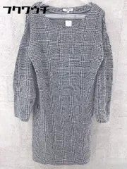 ◇ NATURAL BEAUTY BASIC チェック 長袖 ミニ 膝丈 ワンピース サイズM ブラック ホワイト レディース 【中古】 【1002800450565】