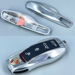 ワイケーショップ メタリック☆ポルシェ スマートキーカバー☆ キーケース キーホルダー 着せ替えマカン カイエン カレラ 911 ボクスター パナメーラ ykshopk
