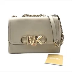新品未使用 MICHAEL Kors マイケルコース MK ロゴ ゴールド金具 レザー チェーン ショルダー バッグ ホワイト レディース r56