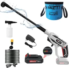 動作確認のみ　INMETT 高圧洗浄機 充電式 家庭用 コードレス 軽量2.2KG ハンディウォッシャー 6-in-1 一体型 ノズル 強力噴射