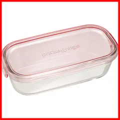 【大特価】iwaki(イワキ) 耐熱ガラス 保存容器 バターケース ピンク 長方形 M 500ml パック&レンジ KC3246N-P