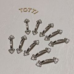 取手　DIY　アンティーク　シルバー　ビスピッチ39mm　10個セット　ミニチュア　42-01