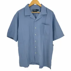 ポロバイラルフローレン Polo by RALPH LAUREN 90-00s CALDWELL ポニー無し シルクコットン 開襟シャツ メンズ import：L 