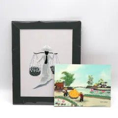 【送料無料！新品！】ベトナムの職人さんが制作した美しい手刺繍絵画！！ 刺繍絵 アート 絵画 芸術 作品 ベトナム 雑貨 ハンドメイド 風景