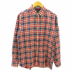 トミーヒルフィガー TOMMY HILFIGER 美品  ネルシャツ BDシャツ ボタンダウン チェック ロゴ刺繍 赤 レッド M  ●ECO
