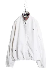 【お得なクーポン配布中!】 90s USA製 ポロ ラルフローレン コットン スイングトップ ジャケット メンズ M オールド ブルゾン フルジップ ワンポイント ジャンパー 白