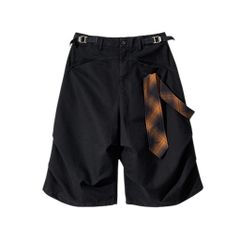 CORD. TIE STRAP BERMUDA PANTS