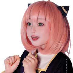 【NOKIJP】アーニャ コスプレ衣装 ウイッグ付き セット（ワンピースドレス＋ストッキング＋髪飾り付）