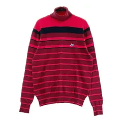 サイズ：0 PEARLY GATES パーリーゲイツ  タートルネック ニット セーター ボーダー柄 レッド系 [240101244666] ゴルフウェア レディース ストスト