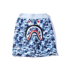 【A BATHING APE 】アベイシングエイプ 大人気 Shark シャークカモフラージュ ハーフパンツ ン  男女兼用 春夏  ZXC173