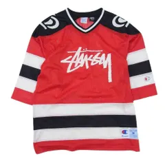 STUSSY ステューシー C8-F407 × Champion チャンピオン ホッケーシャツ メッシュ 半袖 レッド系 M【中古】のサムネイル