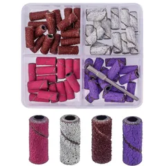 【在庫セール】Bestgleサンディングバンド60個セットネイルドリルビット＃80＃120＃180＃240ネイル研磨ヘッド マニキュアおよびペディキュアケアネイルツール用の粗いファイングリット 爪磨き DIY研磨 甘皮処理 角質除去 ネイル研削工具