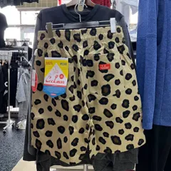 残り1点‼️cookmanクックマン●シェフパンツ　ハーフパンツ　ビッグレオパード  M  Lのサムネイル