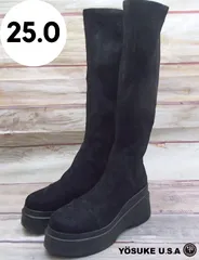 中古【ヨースケ】1310020 ロングブーツ ブラック 25㎝ 240222W004