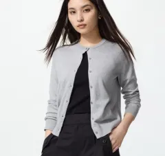 UNIQLO ユニクロ カーディガン (UVカット クルーネック カーディガン) グレー