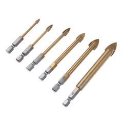 6個入り ガラスドリルビット ガラス タイル スレート ガラス・タイル用ドリルビット 陶器 鋳物の穴あけ用 タングステン ガラスドリル刃 4mm/5mm/6mm/8mm/10mm/12mm